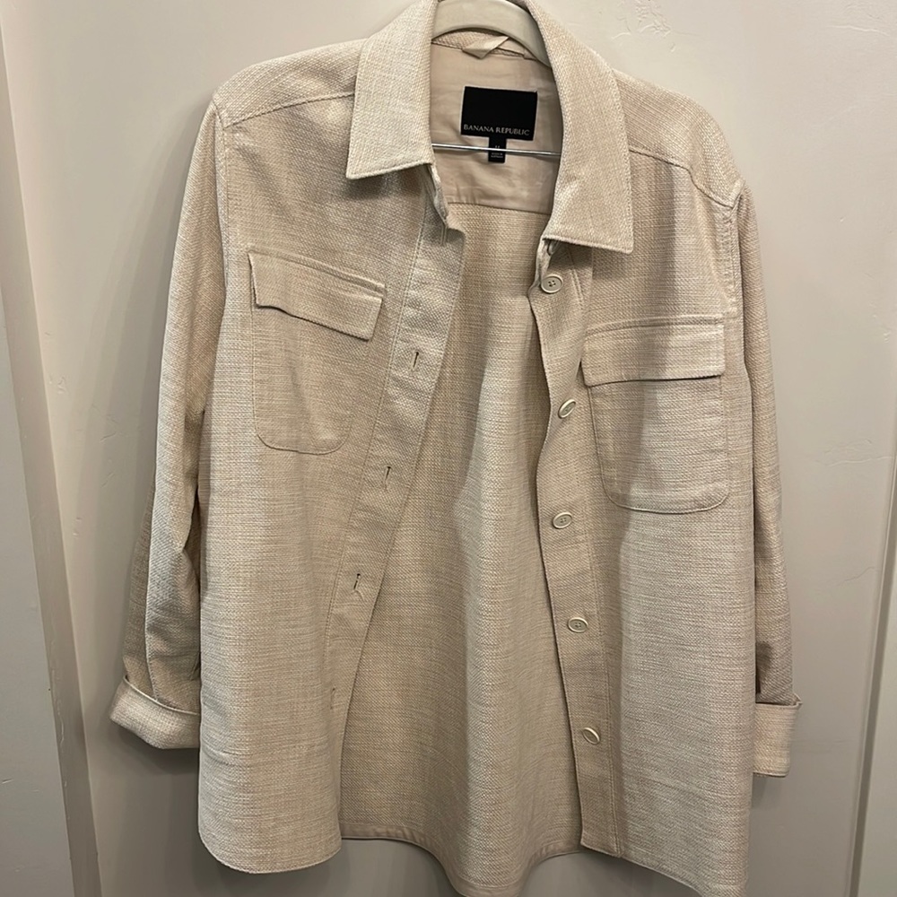 Banana Republic oversized linen shirt jacket MEDIUM